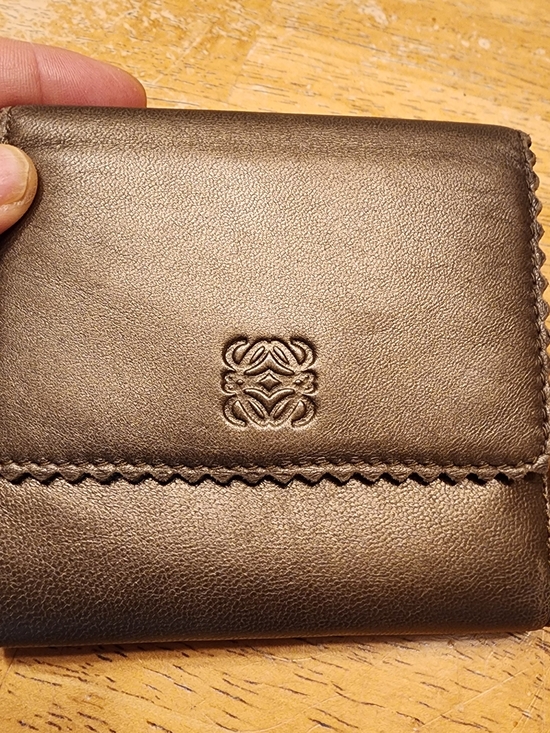 Loewe Handbags - Loewe Anagram leather folding wallet in a metallic bronze